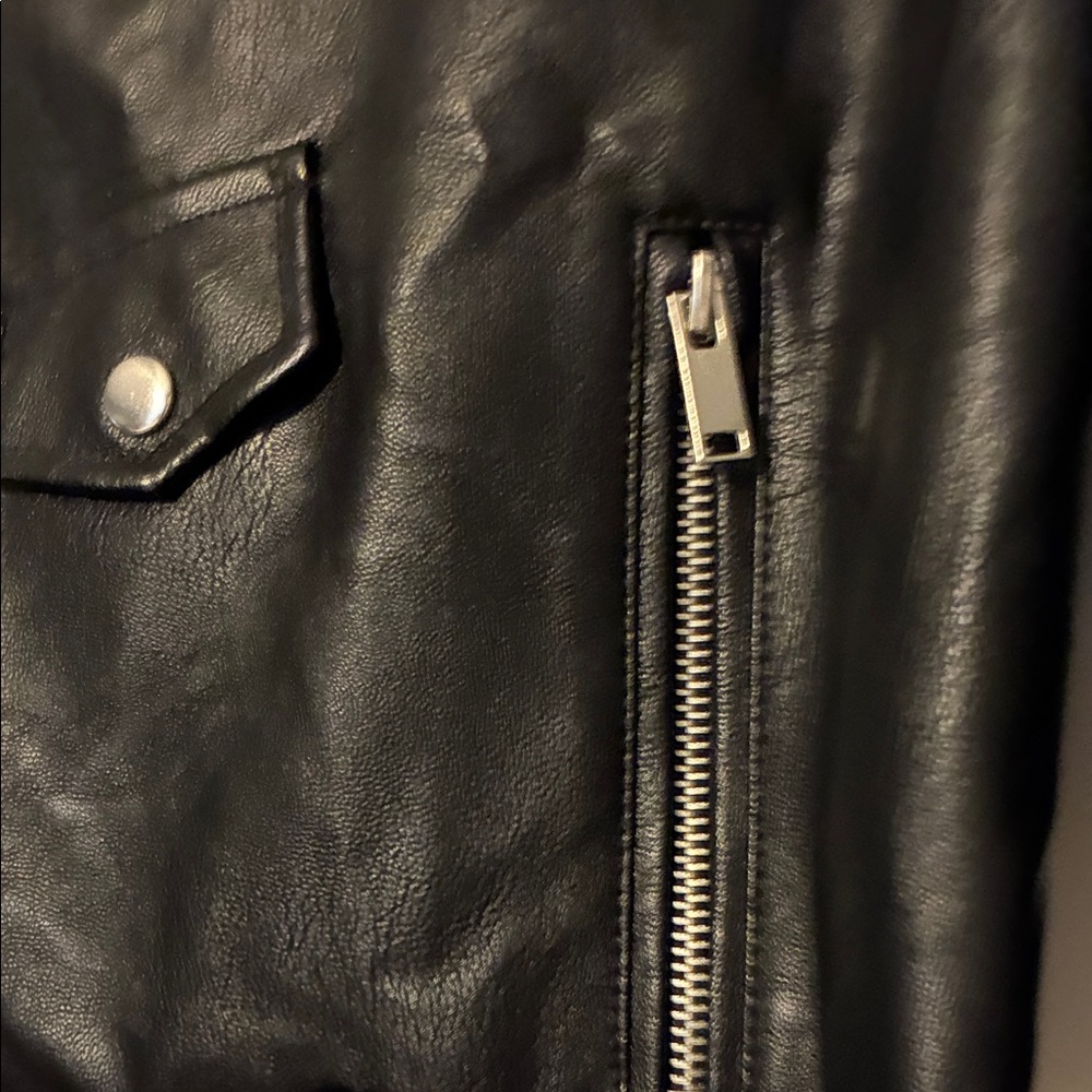 Love Tree Black Faux Leather Biker Jacket - Picture 3 of 6